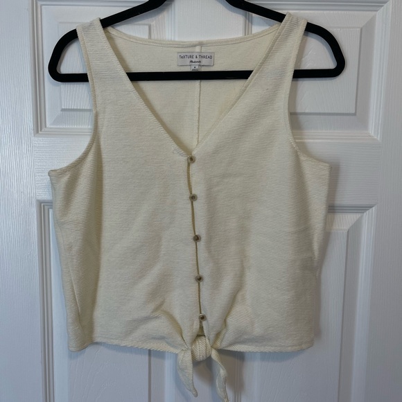 Madewell Cream Button-Down Women's Tank Top - Picture 1 of 3